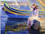 Vladimir Volegov Canvas Paintings - Malta Waterfront